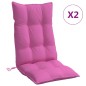 vidaXL Cojines de silla con respaldo alto 2 uds tela Oxford rosa vidaXL Cojines de silla con respaldo alto 2 uds tela Oxford rosa