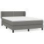 vidaXL Cama box spring con colchón tela gris oscuro 140x190 cm vidaXL Cama box spring con colchón tela gris oscuro 140x190 cm