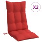 vidaXL Cojines de silla con respaldo alto 2 uds tela Oxford rojo vidaXL Cojines de silla con respaldo alto 2 uds tela Oxford rojo