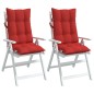 vidaXL Cojines de silla con respaldo alto 2 uds tela Oxford rojo vidaXL Cojines de silla con respaldo alto 2 uds tela Oxford rojo