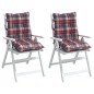 vidaXL Cojines de silla de respaldo bajo 2 uds tela de cuadros vidaXL Cojines de silla de respaldo bajo 2 uds tela de cuadros