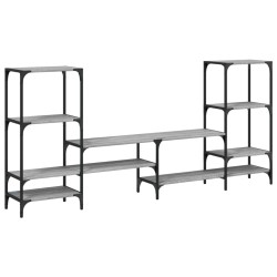 vidaXL Mueble de TV madera de ingeniería gris Sonoma 206,5x28,5x95 cm