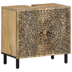 vidaXL Conjunto de muebles de baño 2 piezas madera maciza de mango