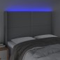 vidaXL Cabecero con LED de tela gris claro 147x16x118/128 cm vidaXL Cabecero con LED de tela gris claro 147x16x118/128 cm