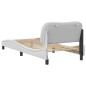 vidaXL Estructura de cama con cabecero cuero sintético blanco 90x200cm vidaXL Estructura de cama con cabecero cuero sintético blanco 90x200cm