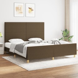 vidaXL Estructura de cama con cabecero de tela marrón 180x200 cm
