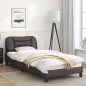 vidaXL Estructura de cama con cabecero cuero sintético gris 90x200 cm vidaXL Estructura de cama con cabecero cuero sintético gris 90x200 cm