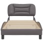 vidaXL Estructura de cama con cabecero cuero sintético gris 90x200 cm vidaXL Estructura de cama con cabecero cuero sintético gris 90x200 cm