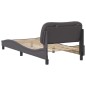 vidaXL Estructura de cama con cabecero cuero sintético gris 90x200 cm vidaXL Estructura de cama con cabecero cuero sintético gris 90x200 cm
