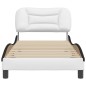 vidaXL Estructura cama cabecero cuero sintético blanco negro 90x200 cm vidaXL Estructura cama cabecero cuero sintético blanco negro 90x200 cm