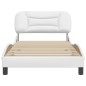 vidaXL Estructura de cama cabecero cuero sintético blanco 100x200 cm