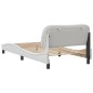 vidaXL Estructura de cama cabecero cuero sintético blanco 100x200 cm