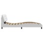 vidaXL Estructura de cama cabecero cuero sintético blanco 100x200 cm