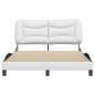 vidaXL Estructura de cama cabecero cuero sintético blanco 120x200 cm