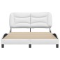vidaXL Estructura de cama cabecero cuero sintético blanco 140x190 cm vidaXL Estructura de cama cabecero cuero sintético blanco 140x190 cm