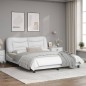 vidaXL Estructura de cama cabecero cuero sintético blanco 160x200 cm