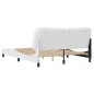 vidaXL Estructura de cama cabecero cuero sintético blanco 160x200 cm