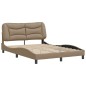 vidaXL Estructura de cama cabecero cuero sintético capuchino 140x200cm