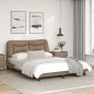 vidaXL Estructura de cama cabecero cuero sintético capuchino 140x200cm