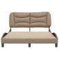 vidaXL Estructura de cama cabecero cuero sintético capuchino 140x200cm