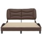 vidaXL Estructura de cama cabecero cuero sintético marrón 140x200 cm vidaXL Estructura de cama cabecero cuero sintético marrón 140x200 cm