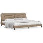 vidaXL Estructura de cama cabecero cuero sintético capuchino 200x200cm vidaXL Estructura de cama cabecero cuero sintético capuchino 200x200cm