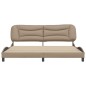 vidaXL Estructura de cama cabecero cuero sintético capuchino 200x200cm vidaXL Estructura de cama cabecero cuero sintético capuchino 200x200cm