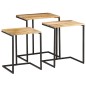 vidaXL Mesas apilables 3 piezas madera maciza de acacia vidaXL Mesas apilables 3 piezas madera maciza de acacia