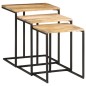 vidaXL Mesas apilables 3 piezas madera maciza de acacia vidaXL Mesas apilables 3 piezas madera maciza de acacia