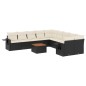 vidaXL Set de sofás de jardín 11 pzas y cojines ratán sintético negro vidaXL Set de sofás de jardín 11 pzas y cojines ratán sintético negro