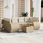 vidaXL Set sofás de jardín 7 piezas y cojines ratán sintético beige vidaXL Set sofás de jardín 7 piezas y cojines ratán sintético beige