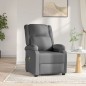 vidaXL Sillón de masaje de cuero sintético gris antracita
