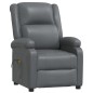 vidaXL Sillón de masaje de cuero sintético gris antracita
