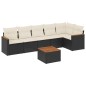 vidaXL Set de comedor de jardín 7 pzas y cojines ratán sintético negro vidaXL Set de comedor de jardín 7 pzas y cojines ratán sintético negro