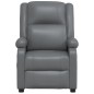 vidaXL Sillón de masaje de cuero sintético gris antracita