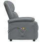 vidaXL Sillón de masaje de cuero sintético gris antracita