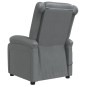vidaXL Sillón de masaje de cuero sintético gris antracita