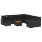 vidaXL Set de sofás de jardín 12 piezas cojines ratán sintético negro vidaXL Set de sofás de jardín 12 piezas cojines ratán sintético negro