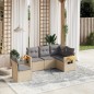 vidaXL Juego de sofás jardín con cojines 5 pzas ratán sintético beige vidaXL Juego de sofás jardín con cojines 5 pzas ratán sintético beige