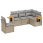 vidaXL Juego de sofás jardín con cojines 5 pzas ratán sintético beige vidaXL Juego de sofás jardín con cojines 5 pzas ratán sintético beige