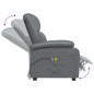 vidaXL Sillón de masaje de cuero sintético gris antracita
