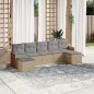 vidaXL Set sofás de jardín 7 piezas y cojines ratán sintético beige vidaXL Set sofás de jardín 7 piezas y cojines ratán sintético beige