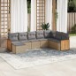 vidaXL Juego de sofás de jardín con cojines beige 8 pzas ratán PE vidaXL Juego de sofás de jardín con cojines beige 8 pzas ratán PE
