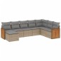 vidaXL Juego de sofás de jardín con cojines beige 8 pzas ratán PE vidaXL Juego de sofás de jardín con cojines beige 8 pzas ratán PE