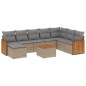 vidaXL Set de sofás de jardín 9 pzas con cojines ratán sintético beige vidaXL Set de sofás de jardín 9 pzas con cojines ratán sintético beige
