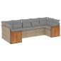 vidaXL Set sofás de jardín 7 piezas y cojines ratán sintético beige vidaXL Set sofás de jardín 7 piezas y cojines ratán sintético beige