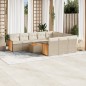 vidaXL Set de sofás de jardín 11pzas con cojines ratán sintético beige vidaXL Set de sofás de jardín 11pzas con cojines ratán sintético beige