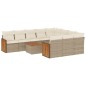 vidaXL Set de sofás de jardín 11pzas con cojines ratán sintético beige vidaXL Set de sofás de jardín 11pzas con cojines ratán sintético beige