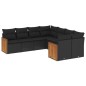 vidaXL Set de sofás de jardín 8 piezas y cojines ratán sintético negro vidaXL Set de sofás de jardín 8 piezas y cojines ratán sintético negro