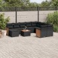 vidaXL Set de sofás de jardín 11 pzas y cojines ratán sintético negro vidaXL Set de sofás de jardín 11 pzas y cojines ratán sintético negro